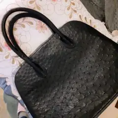 オーストリッチバッグ 黒 美品