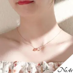 ◆新品◆ダブルフープネックレス ローズゴールド レディース ボックスセット