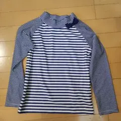 UPF50+ 青白ストライプ ラッシュガード　130