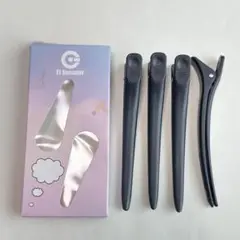 ダッカール ヘアクリップ 美容師 プロ用 11.8cm 黒 4本セット