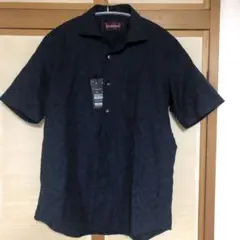 DURBAN 半袖シャツ ダークブルー 幾何学模様