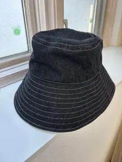 無印良品　デニム バケットハット　ブラック