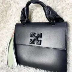 オフホワイト OFF WHITE　ハンドバッグ　ブラック　黒　リボン