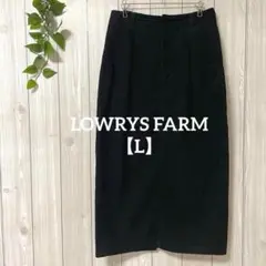 a656＊LOWRYS FARM コーデュロイタイトスカート黒【L】カジュアル