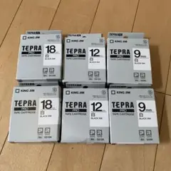 テプラ　カートリッジ　白　9・12・18mm各2セット