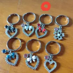 ハンドメイド　ハート　リング　レッド　フリーサイズ　パーツ交換有り