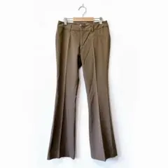 ソーレディ【7号】パンツスーツ タックフレアパンツ スラックス ブラウン