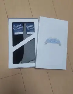 【新品未使用】メンズソックス二足セット黒とクレー