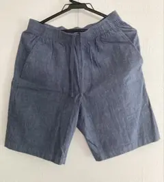 【美品】ユニクロUNIQLO メンズ ハーフパンツ ショートパンツブルーグレーＳ
