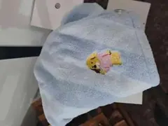 ベビーバスローブ 水色 刺繍クマ
