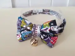 かぶき柄猫ちゃん**リボン首輪**ハンドメイド