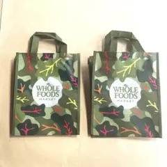 新作 Whole Foods Market迷彩柄エコバッグ ケール柄 2枚セット