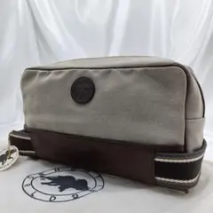美品　ハンティングワールド　セカンドバッグ　クラッチバッグ　キャンバス×レザー