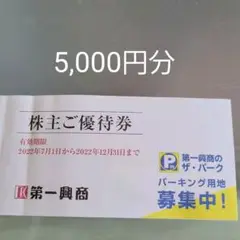 第一興商 株主ご優待券 5000円 ビッグエコー カラオケマック びすとろ家