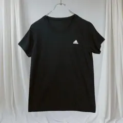 アディダス ロゴ刺繍 半袖Tシャツ ブラック 黒 Lサイズ スポーツカジュアル