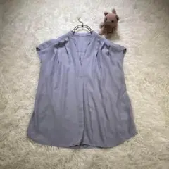 【カラー】 ブラウス　Fサイズ　 無地　くすみブルー