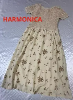 C84 美品　HARMONICA ベージュ　ワンピ コットンレース　花柄スカート