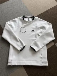 adidas ホワイト クルーネック セーター