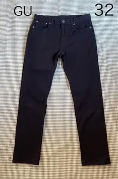 GU カラーデニム　ストレートパンツ　 32 ネイビー　メンズ