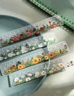 定規 線引き 物差し 薔薇 バラ 赤 上品 文房具