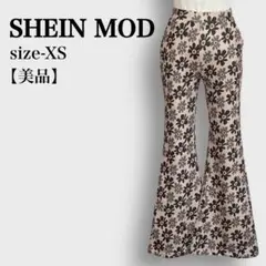 【美品】シーイン 花柄 ウエストゴム ストレッチ フレアパンツ