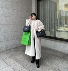 CLANE MIX FUR COCOON COAT