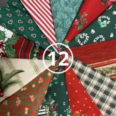 クリスマス　カットクロス　12 約10×10 12枚セット