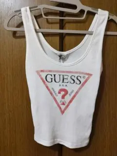 GUESS ゲス ロゴ　タンクトップ ホワイト