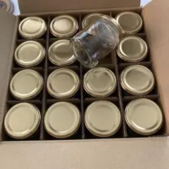 プリンガラス製空き瓶 16個入り ゴールド蓋 専用箱付き
