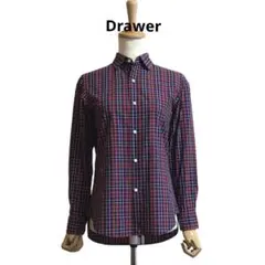 Drawer ワンポイント刺繍チェックシャツ