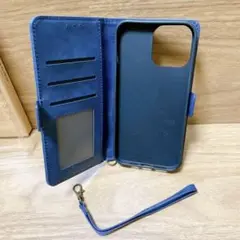 ⭐️ iPhone13 ProMax 用 ケース　ネイビー　手帳型