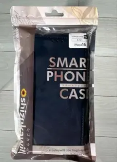 【新品】 iPhone16 手帳型ケース ネイビー
