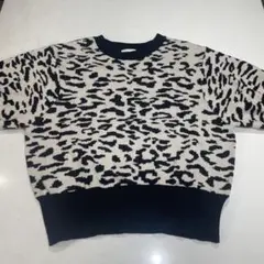 GU レオパード柄半袖ニット