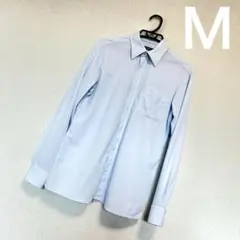 ✨新品✨ノンアイロン シャツ薄いブルー ストライプ　Ｍ