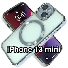 iPhone13miniケース TPU Magsafe カメラレンズ保護シルバー