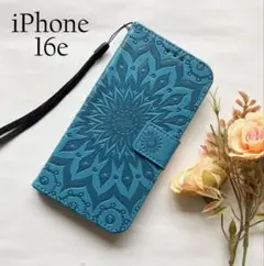 iPhone 16e ケース デザイン柄BL ☆おまけ ガラスフィルム付き