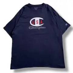 F504　【即購入OK】　champion　半袖Tシャツ　サイズ2XL　ネイビー