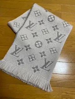 ルイヴィトン エシャルプ ロゴマニア マフラー グリペルル グレー