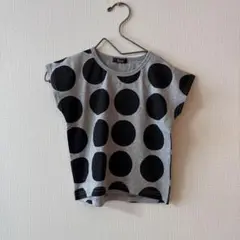 Unica ドット柄 半袖Tシャツ グレー/ブラック