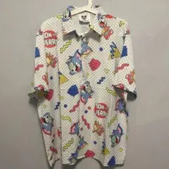 トムとジェリー 柄シャツ ハイデザイン お洒落 メンズ 新品 夏 半袖 C