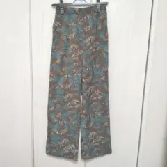 LOWRYS FARM 葉柄 イージーパンツ ブラウン