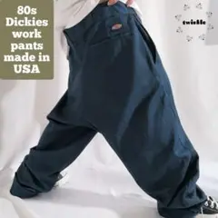 80sUSA製Dickiesディッキーズ 極太ワークパンツW40古着 B2583
