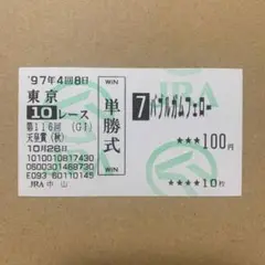 バブルガムフェロー　天皇賞　秋　単勝　馬券　1997