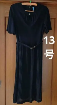 喪服　礼服　夏物　半袖　ブラックワンピース 13号