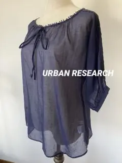URBAN RESEARCH 袖コットンレース シアーブラウス