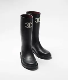 【新品未使用】CHANEL レインブーツ 38 ブラック