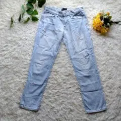 【GAP ギャップ】【26М〜L相当】ダメージデニムパンツ　ライトブルー