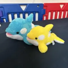 鴨川シーワールド　シャチくじ　青　黄色　ぬいぐるみ