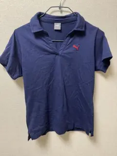 プーマ紺色ポロシャツ風Tシャツ