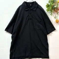 【UNIQLOユニクロ】ポロシャツ　半袖　トップス　コットン　黒　大きめL
